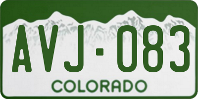 CO license plate AVJ083