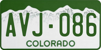 CO license plate AVJ086