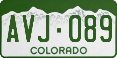 CO license plate AVJ089