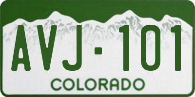 CO license plate AVJ101