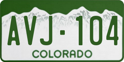CO license plate AVJ104
