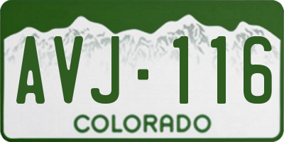 CO license plate AVJ116
