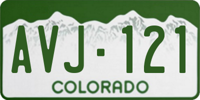 CO license plate AVJ121