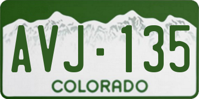 CO license plate AVJ135