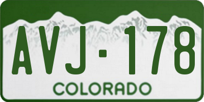 CO license plate AVJ178