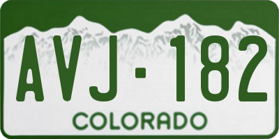CO license plate AVJ182