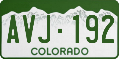 CO license plate AVJ192
