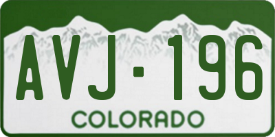 CO license plate AVJ196