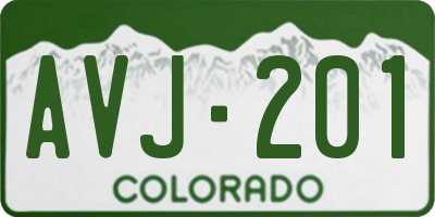 CO license plate AVJ201