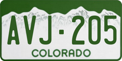 CO license plate AVJ205