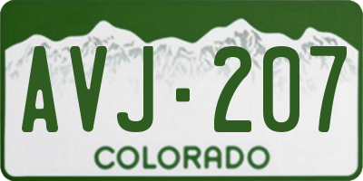 CO license plate AVJ207