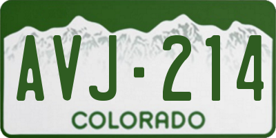 CO license plate AVJ214