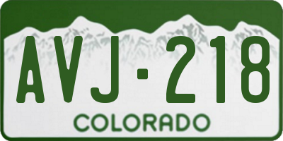 CO license plate AVJ218