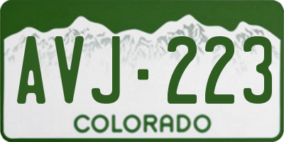 CO license plate AVJ223