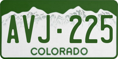 CO license plate AVJ225