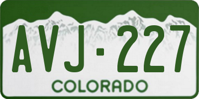 CO license plate AVJ227