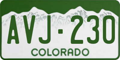 CO license plate AVJ230