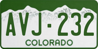 CO license plate AVJ232