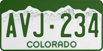 CO license plate AVJ234