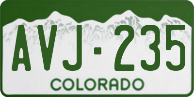 CO license plate AVJ235
