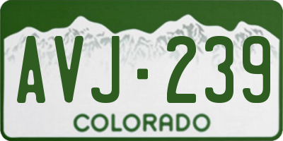 CO license plate AVJ239