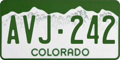 CO license plate AVJ242