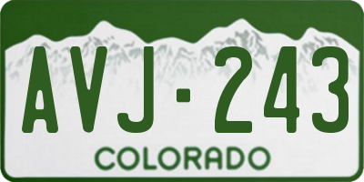 CO license plate AVJ243