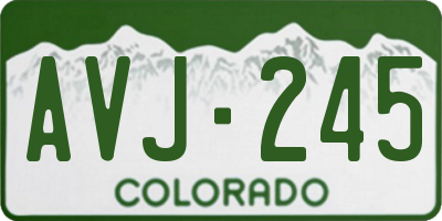 CO license plate AVJ245