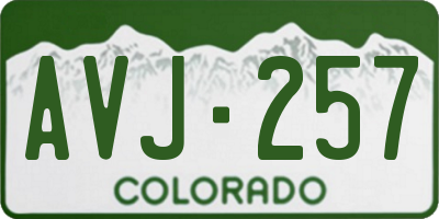 CO license plate AVJ257