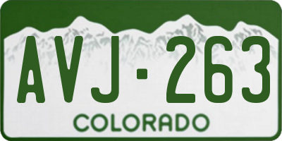 CO license plate AVJ263