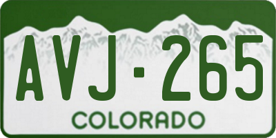 CO license plate AVJ265