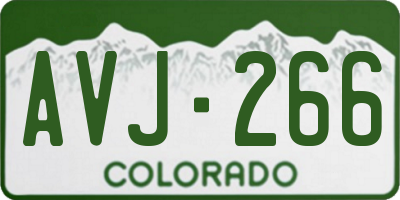 CO license plate AVJ266