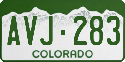 CO license plate AVJ283