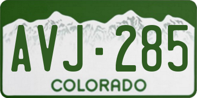 CO license plate AVJ285