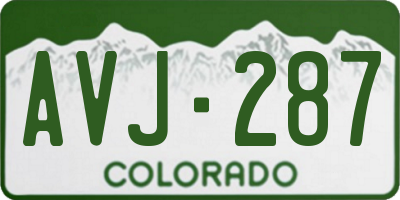 CO license plate AVJ287