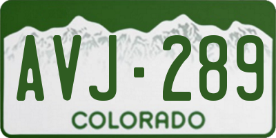 CO license plate AVJ289