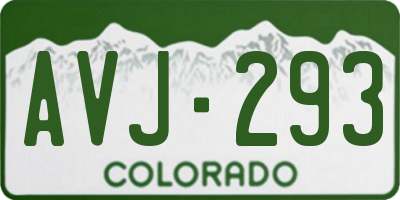 CO license plate AVJ293