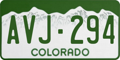 CO license plate AVJ294