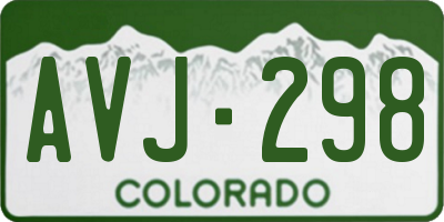 CO license plate AVJ298