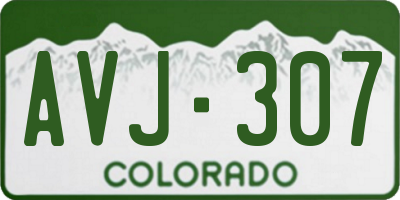 CO license plate AVJ307