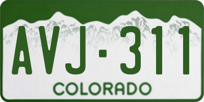 CO license plate AVJ311