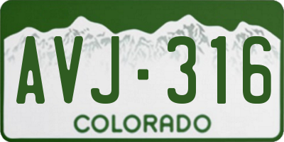 CO license plate AVJ316
