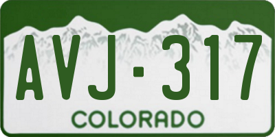CO license plate AVJ317