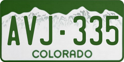 CO license plate AVJ335