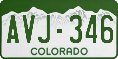 CO license plate AVJ346