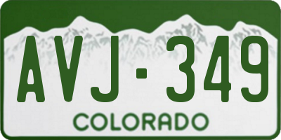 CO license plate AVJ349