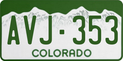 CO license plate AVJ353