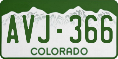 CO license plate AVJ366