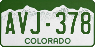 CO license plate AVJ378