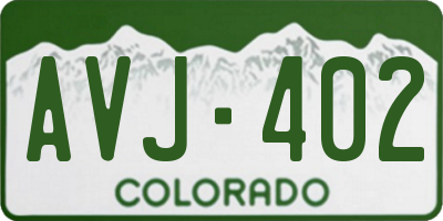 CO license plate AVJ402